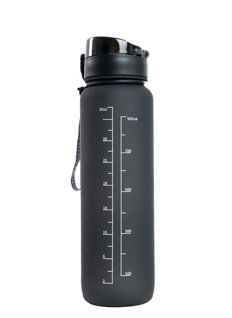 eBasket Motivational Sports Water Bottle (1L) Water bottle with punctuation marks to encourage drinking more water and drinks that are beneficial to the body's health (black)  - Image 5