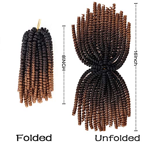 Liyate 6 Packs Spring Twist Braiding Hair Spring Twists Twist Hair Synthetic Fiber Fluffy Twist Crochet Braids Low Temperature Twist Crochet Hair for Women Braiding Hair(8inch,T1B/4/30) - Image 5