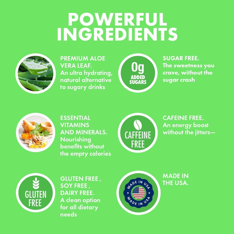 Yes You Can! Organic Aloe Vera Powder Drink Mix - Hydration Booster Infused with Pure Aloe Juice - Delicious Flavors - Made in USA - Antioxidant Rich - Pineapple Flavor - 40 Servings - Image 3