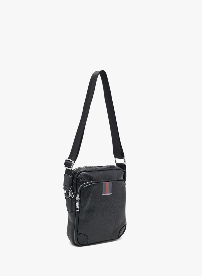 Robert Wood Webbing Detail Casual Mini Crossbody Messenger Bag