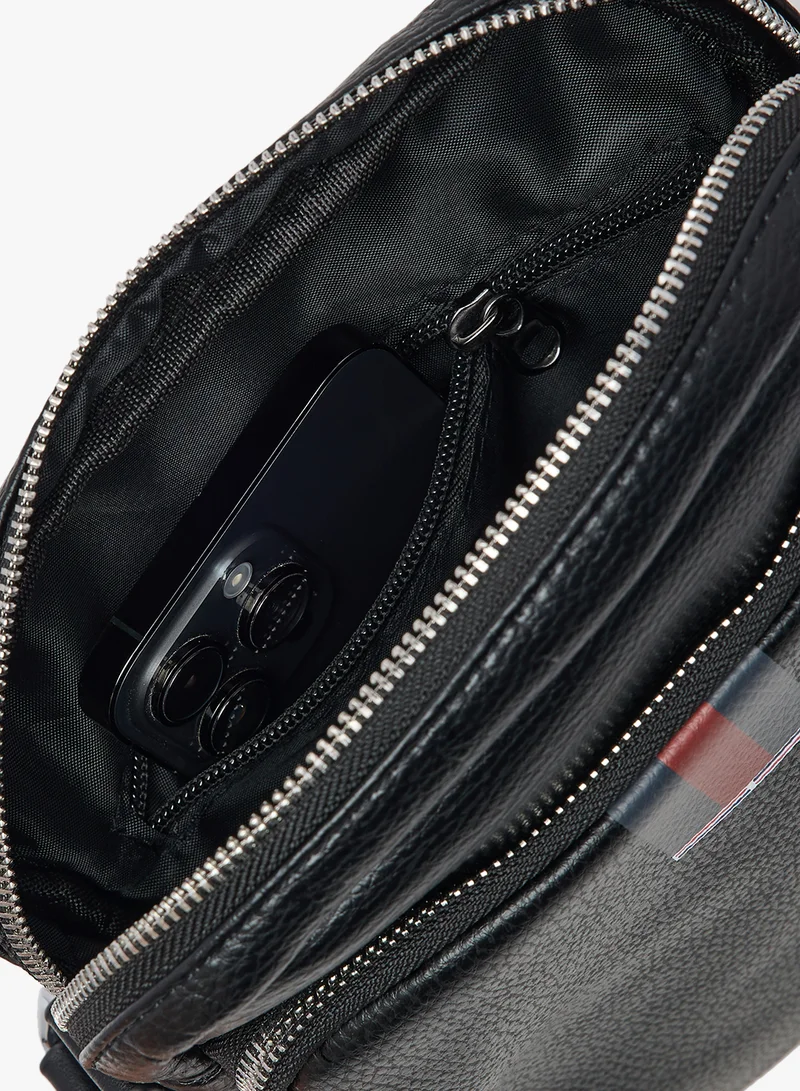 Robert Wood Webbing Detail Casual Mini Crossbody Messenger Bag