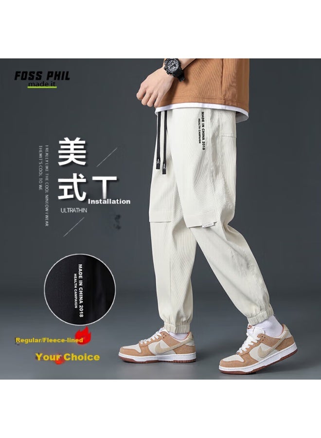 Foss Phil Men's Pants, Spring And Summer, Loose-fitting, Athletic Cargo, Tapered Straight-leg, Casual Sports Trousers, 3308 Khaki, 2XL - Image 1