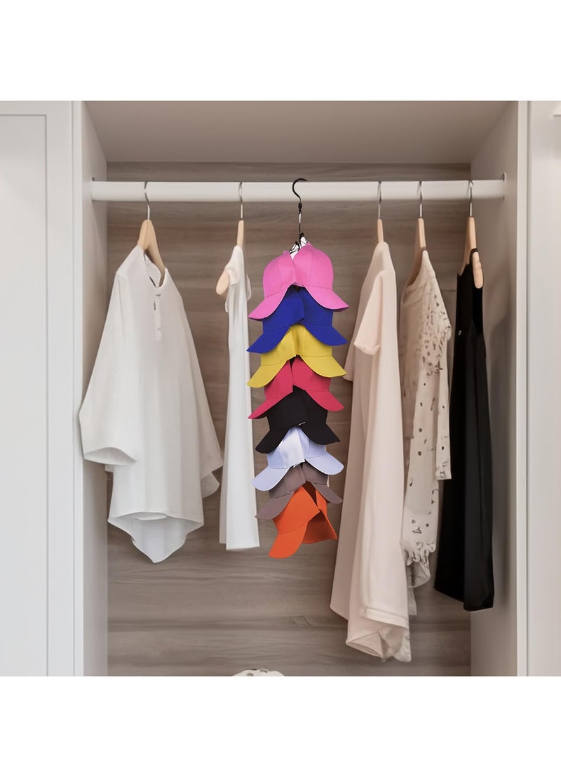 SYOSI Hat Organizer for Baseball Caps, for Baseball Caps Hat Organizer Holder for Over The Door &Wall, Baseball Cap holder, 16 Large Premium Clips for Ball, Golf Caps, Beanies & Sports Cap Organization - Image 4