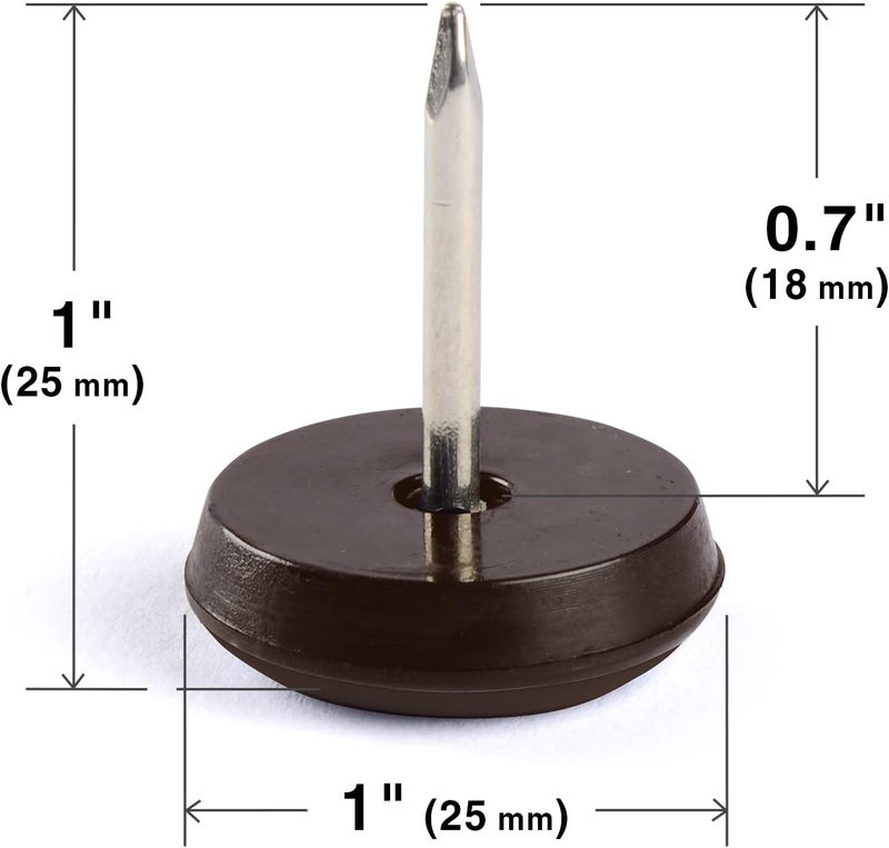 X-Protector Chair Glides – 1" Furniture Glides 40 pcs – Brown Nail-on Chair Sliders – Premium Chair Leg Floor Protectors – Slide Effortlessly with Chair Leg Pads That Protect Your Floor! - Image 4