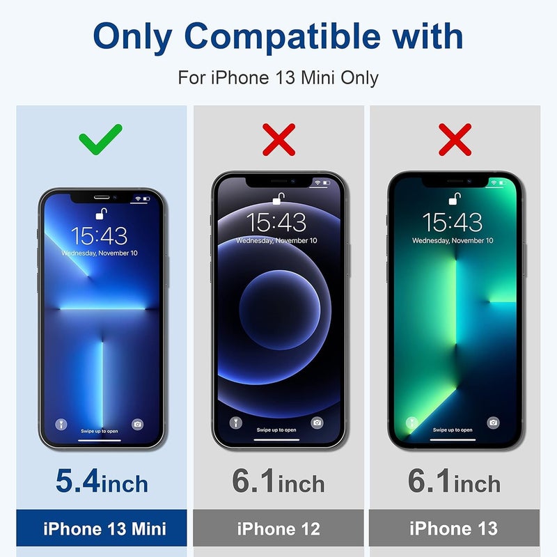 ImpactStrong 3-Pack Shatterproof Tempered Glass Screen Protector for iPhone 13 Mini [Easy Installation Frame] [Bubble Free] [9H Hardness] [Full Coverage] Case Friendly, 5.4 Inch - Image 2