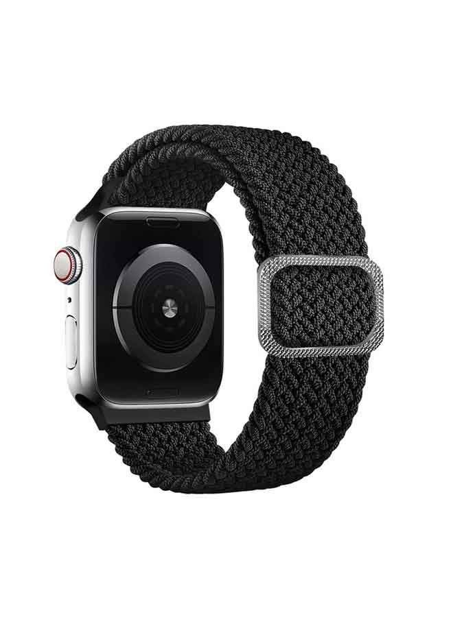 Loquat Woven Fabric Band for Apple Watch 42/44/45/49 mm Black - Image 1