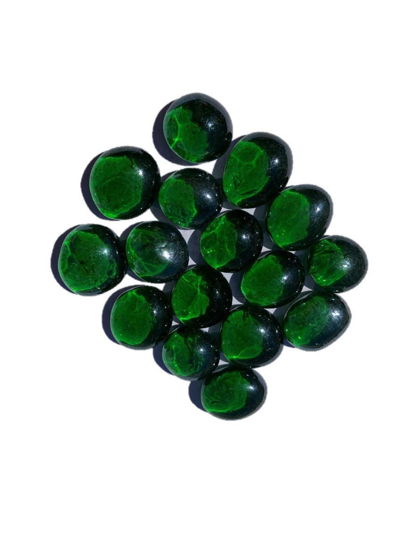 omi kogyo OMI Glass Pebbles Green Transparent Round Shaped 400g Approx 55 Pieces  - Image 3