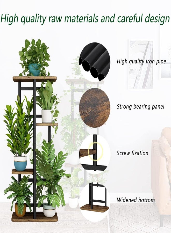 LINZINAR Plant Stand 4 Tier 5 Potted Indoor Plant Shelf Multiple Stands for Garden Corner Balcony Living Room (4 Tier 5 Potted, Black) - Image 5