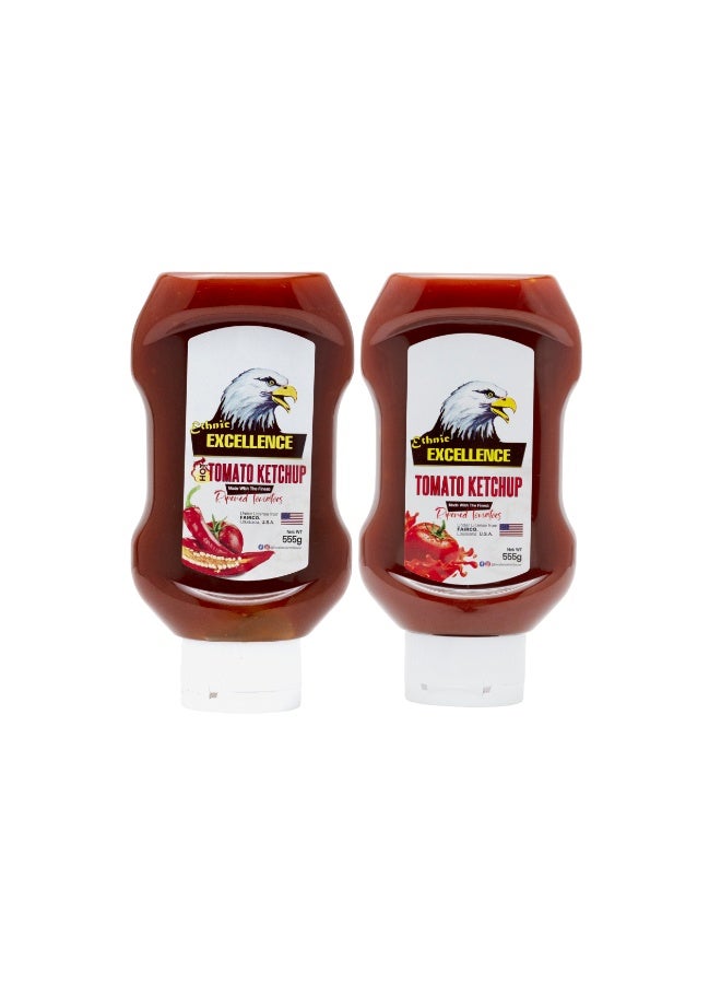 Excellence Hot Tomato Assorted Ketchup, 2x555g - Image 1