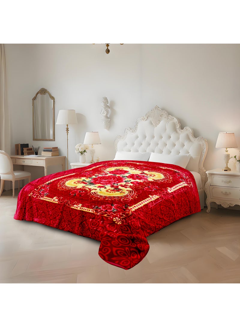 ستارجولد بطانية راشيل مزدوجة الطبقات 200×240 سم، ناعمة للغاية، دافئة وخفيفة الوزن - مضادة للحساسية، مناسبة لجميع المواسم للاستخدام المنزلي والفندقي