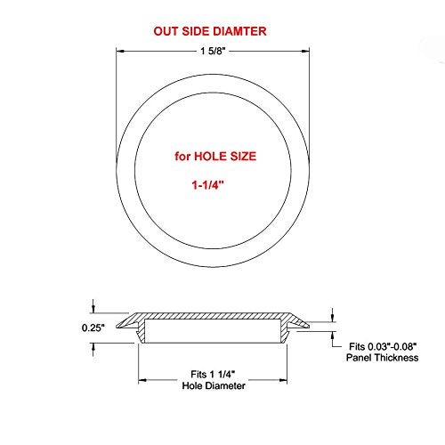 Caplugs 1 1/4" 1.25 inch Flush Mount Black Plastic Body and Sheet Metal Hole Plug Qty 10 - Image 3