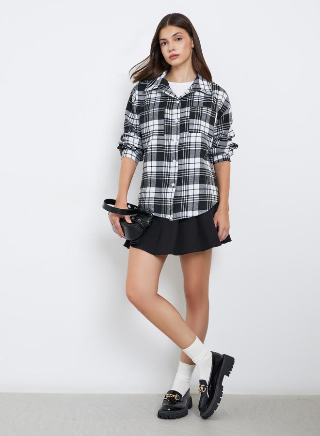 Take Two Women Plaid Flannel Buttoned Shirt - Image 1