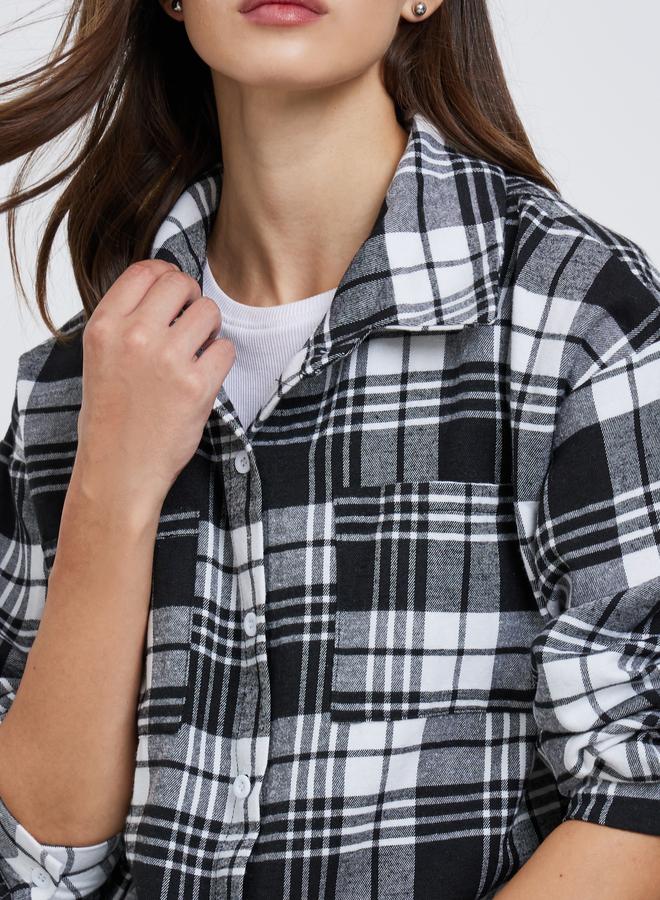 Take Two Women Plaid Flannel Buttoned Shirt - Image 3