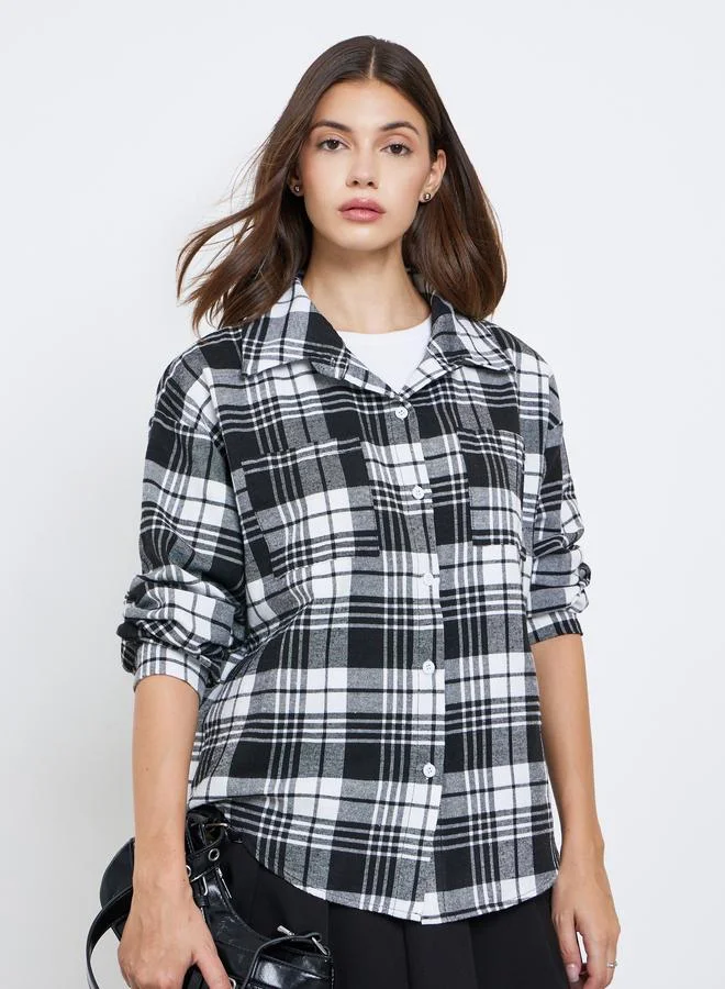 Take Two Take Two Women Plaid Flannel Buttoned Shirt