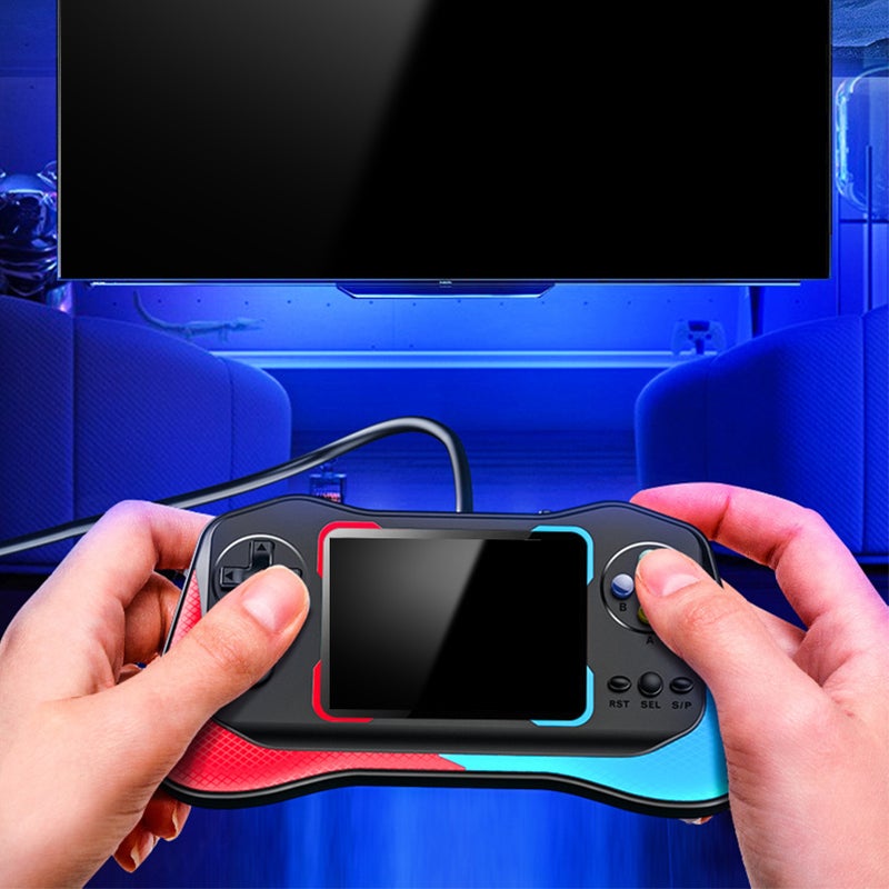 جهاز ألعاب محمول مع 500 لعبة مدمجة وشاشة عالية الوضوح مقاس 3.5 بوصة، هدية للأطفال والكبار بأسلوب عتيق، لعبة إلكترونية صغيرة باللون الأحمر والأزرق - Image 5
