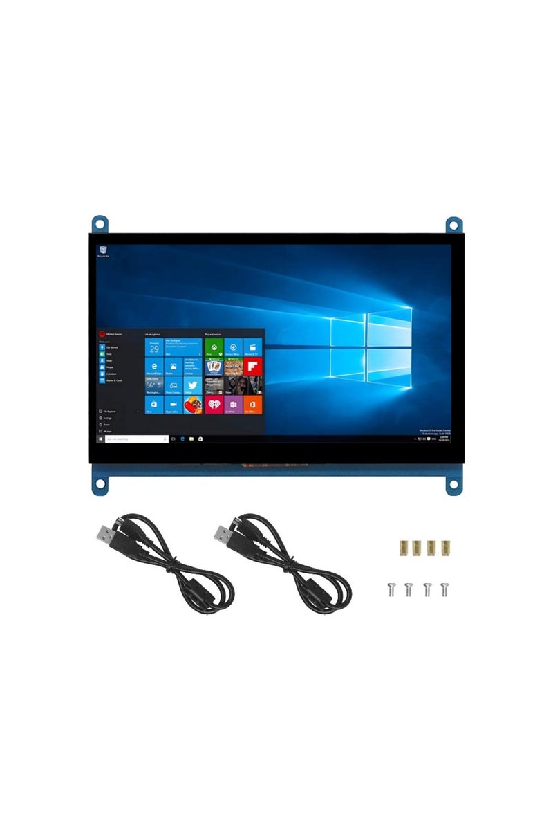 شاشة لمس TN LCD مقاس 7 بوصات متوافقة مع Raspberry Pi 4/3/2/B/B+/A+ بدقة 1024x600 IPS وخمس نقاط لمس سعوية