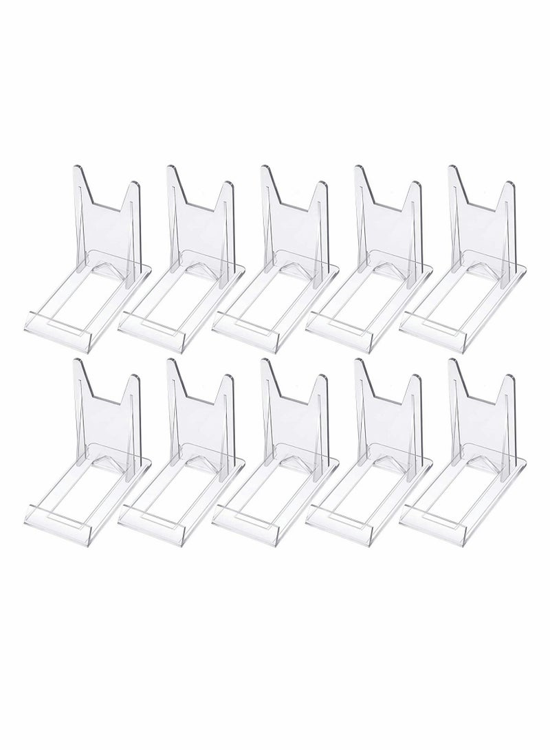 Acrylic Bracket Stands, 10 Pcs Plastic Display Holders Picture Plate Holders Clear Mini Easels Stands to Display Pictures or for Home Office Supplies Festival Party Decoration - Image 1