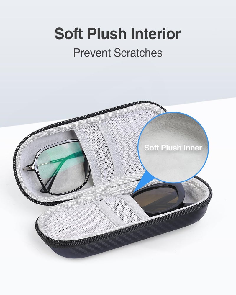 Luxtude Double Glasses Case Hard Shell, Double Eyeglass Case Travel Sunglasses Cases, Dual Sunglasses Organizer Storage for Women Men - Image 3