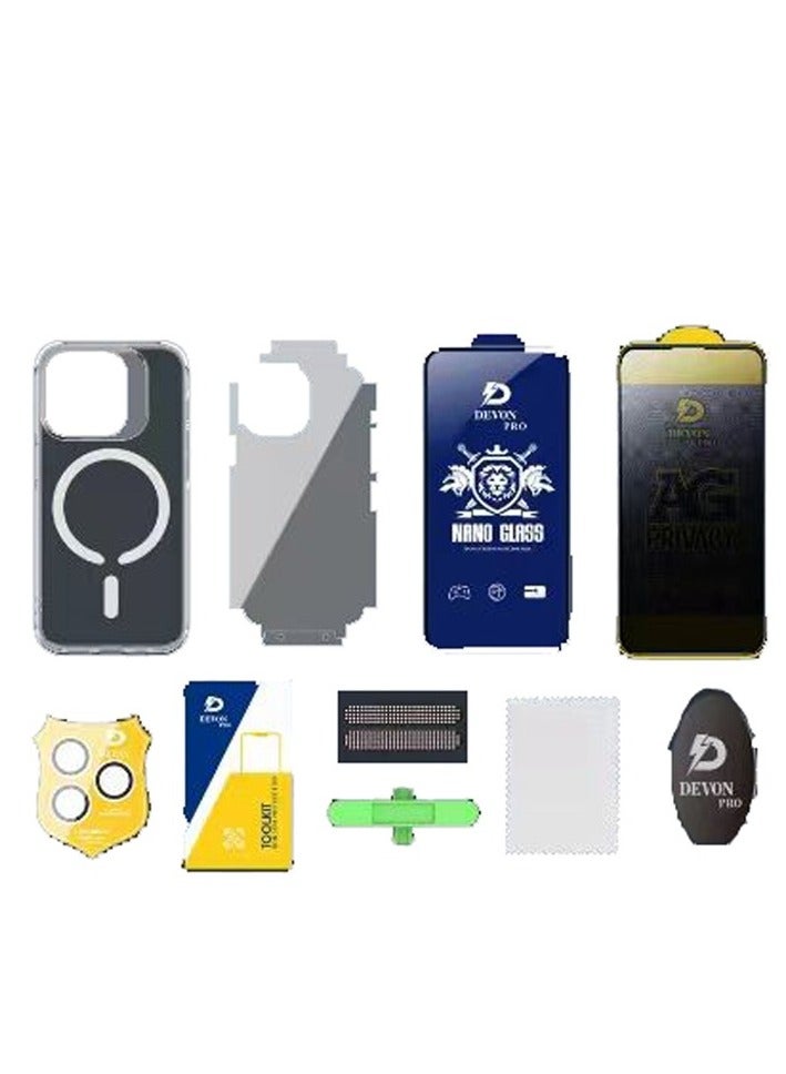 Devon iPhone 16 Protection (Privacy Case) MagSafe 10in1 Package [iPhone Protection Package] The strongest complete protection for your phone ever - Image 2