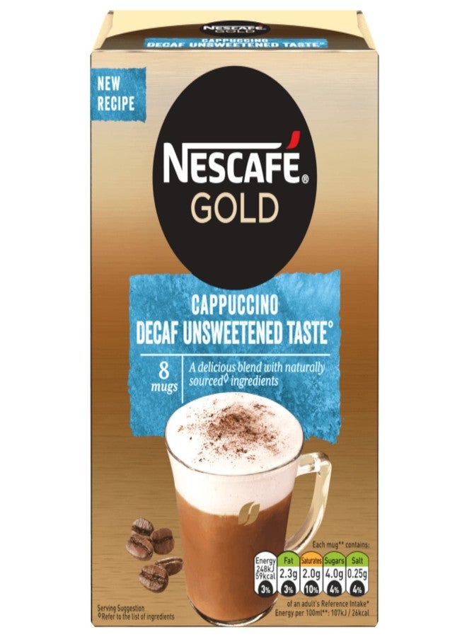 Nescafe Gold Decaf Cappuccino Unsweetened Coffee, 120 g - Image 1
