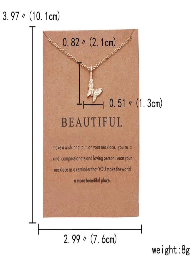 Brigand Dainty Inspirational Necklace Set, 5 Pieces Gold Plated Pendant Collection with Pearl, Butterfly, Infinity Designs for Women and Girls, Love and Friendship Theme - Jewellery Set for Women - Image 4