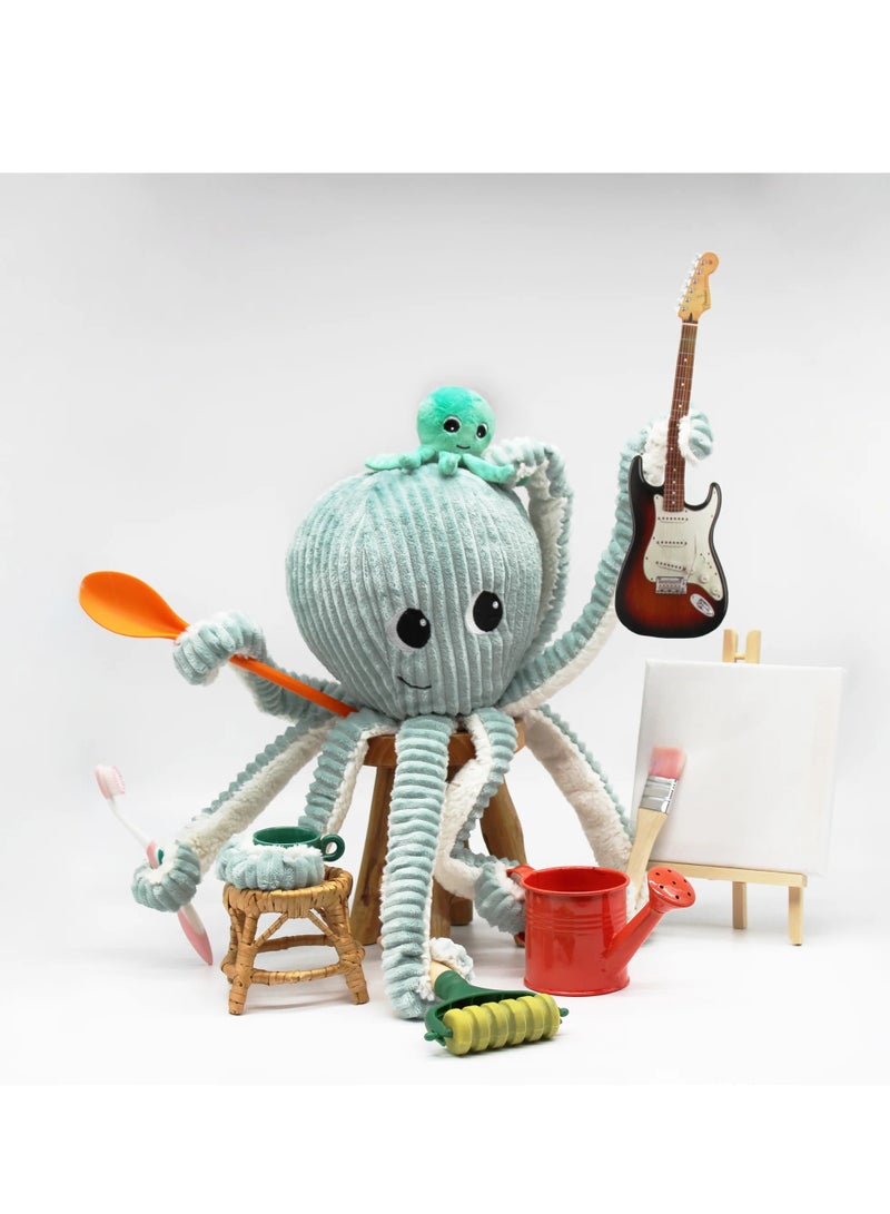 Les Deglingos Filou the Octopus Plush Toy - Cuddly Mom & Baby Set, Eco-Friendly Stuffed Toy from Birth, Machine Washable - Image 3