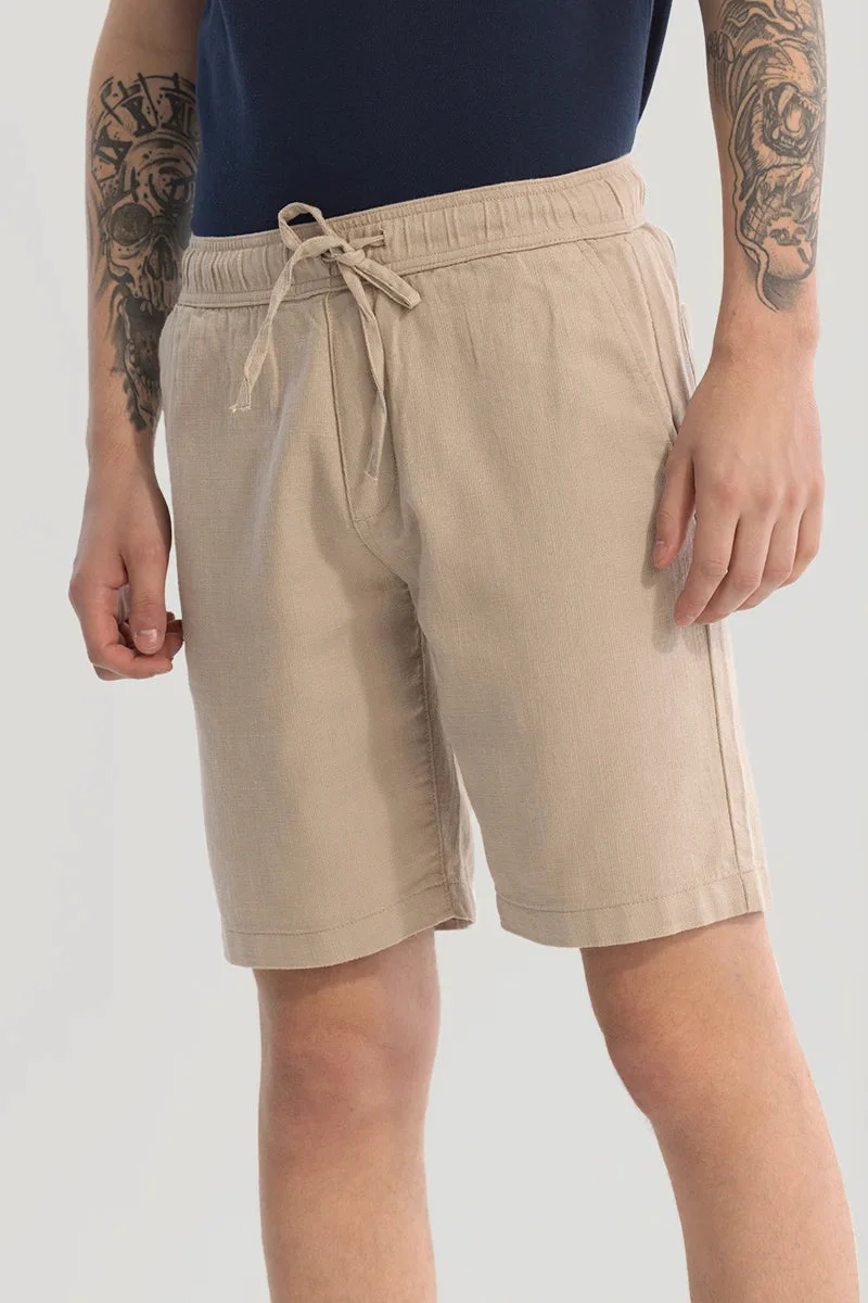 SNITCH Beige Beige Cotton Shorts for Men | Best Price UAE