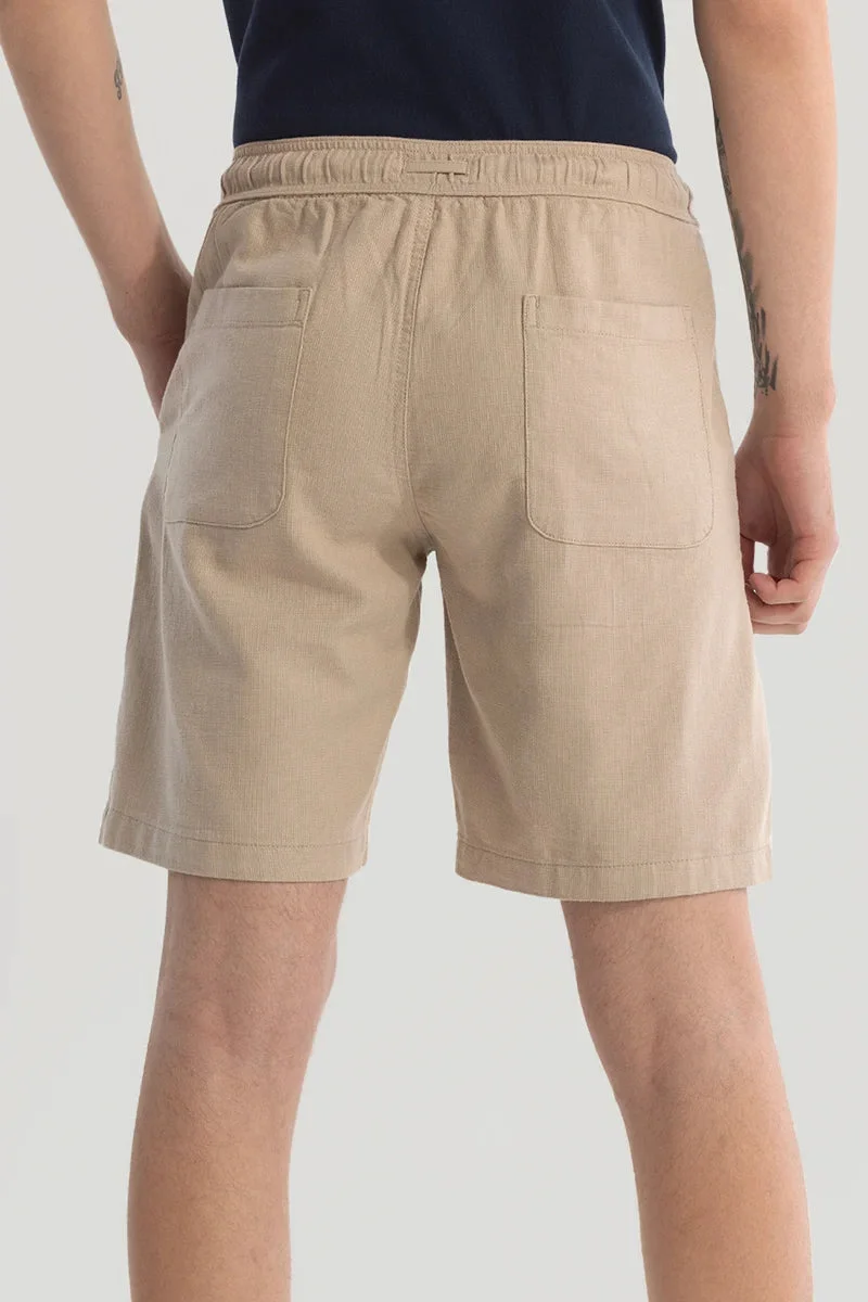 SNITCH Beige Beige Cotton Shorts for Men | Best Price UAE