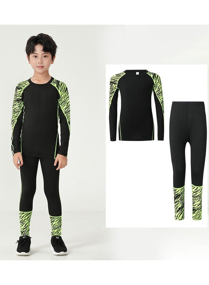 KUYING Children's High Elasticity Clothing Sports Fitness Set Quick Drying Training Suit