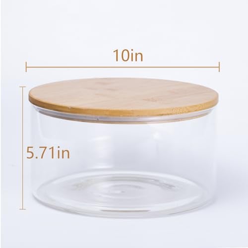 Opexscal 190oz Extra Large Glass Trifle Bowl with Lid, Modern Design Clear Glass Round Dessert Centerpiece Serving Bowl for Laying Ice Cream Cakes, Salad, Fruit, Microwave & Dishwasher Safe - Image 2