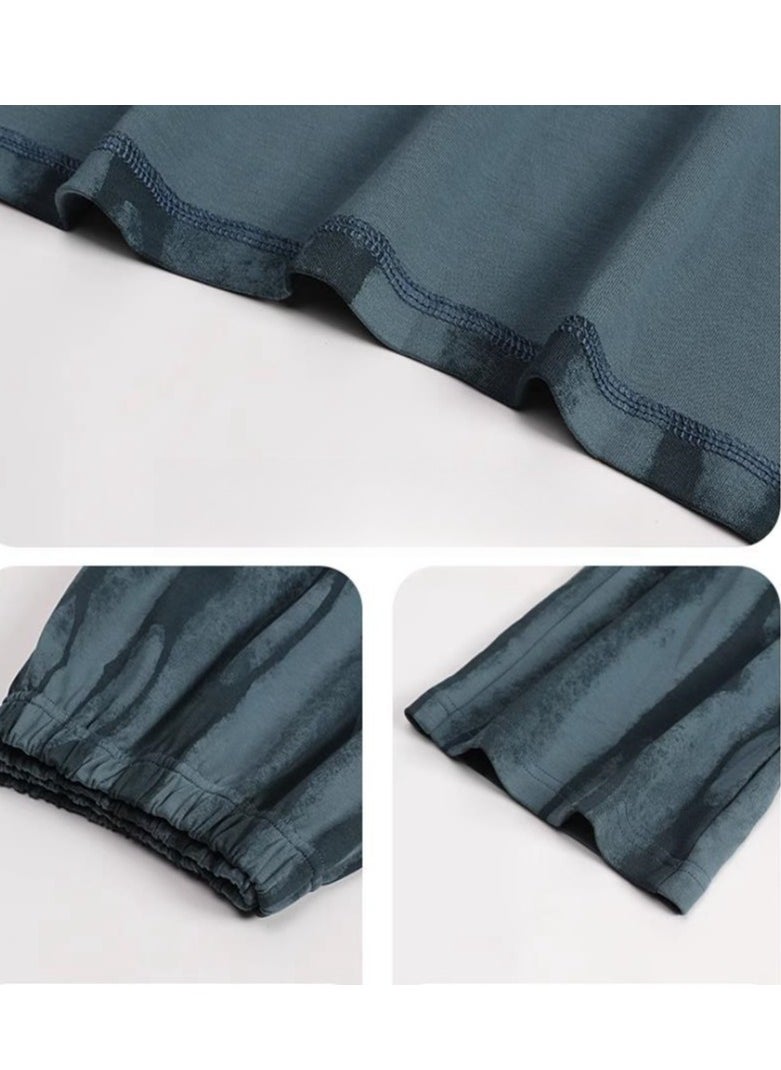 MIIOW - Cotton Pajamas Men's Oversized Loose Long Sleeved High-End Home Suit Set - Image 1
