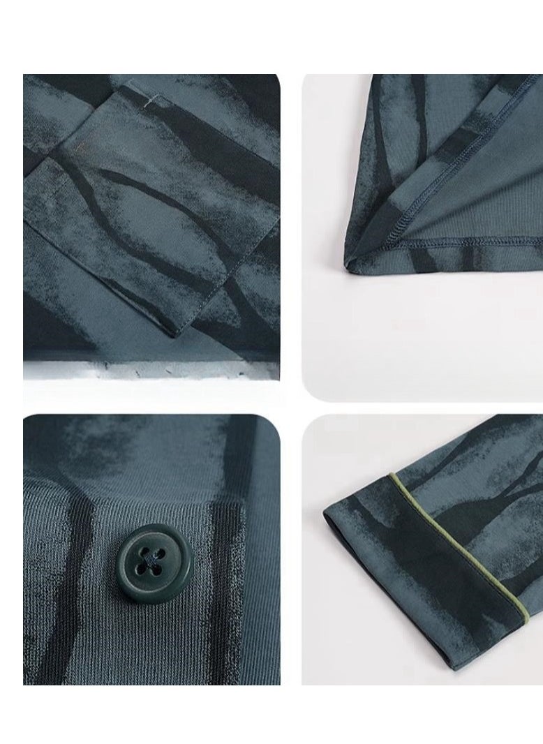 MIIOW - Cotton Pajamas Men's Oversized Loose Long Sleeved High-End Home Suit Set - Image 1