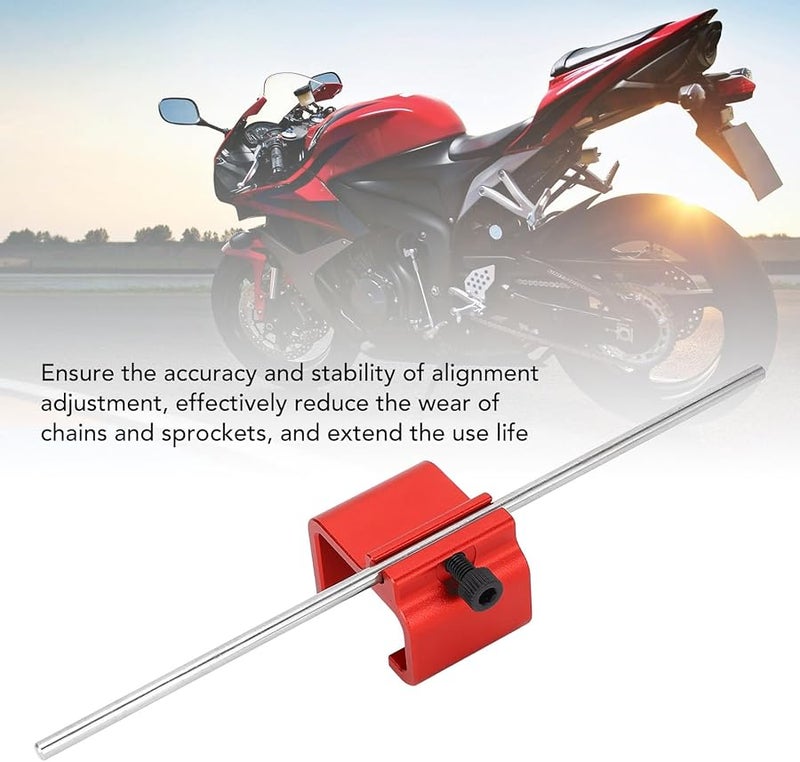 أداة محاذاة سلسلة الدراجات النارية والعربات الرباعية العالمية الحمراء - دقيقة وفعالة وعمر طويل - Image 4