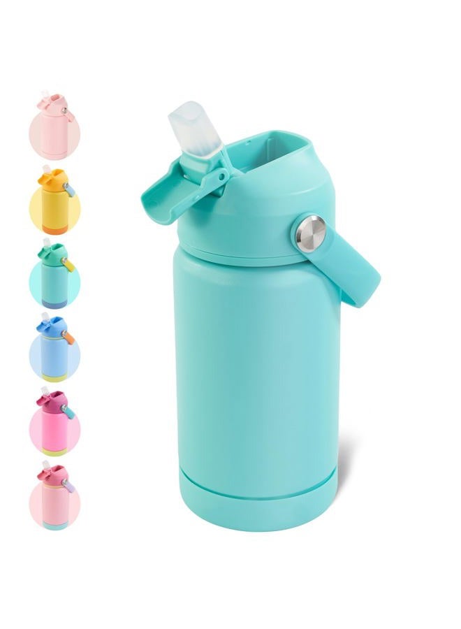 Kerilyn 12oz Kids Water Bottle, Stainless Steel Insulated Water Bottle for Kids, Toddler Cup With Straws Leak-proof, Toddler Water Bottles for School Boys Girls, BPA Free, Green - Image 1
