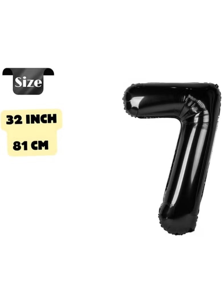 Cool Baby Generic Large Black Helium Foil Number Balloon – 32 Inch Party Decoration – Birthday, Anniversary & Event (Number 7) - Image 3
