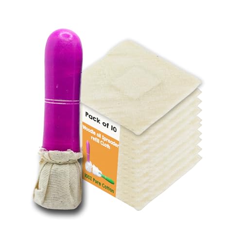 PRAGANIYA Wooden Oil Spreader1 nos for Dosa Tawa and Fry Pan, Wooden Oil Dispenser Brush Random Colour with 10 Replacement Cloth (Pack of 2) - Image 1