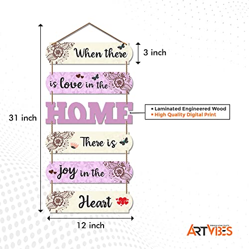 Artvibes When There Is Love In The Home Decorative Wall Art MDF Wooden Wall Hanger for Home | Decor Hanging Ornaments | Modern Decor Items | Wall Poster | Artworks Hangings | Unique Gift (WH_6606N) - Image 5