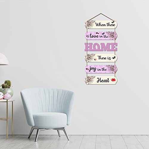 Artvibes When There Is Love In The Home Decorative Wall Art MDF Wooden Wall Hanger for Home | Decor Hanging Ornaments | Modern Decor Items | Wall Poster | Artworks Hangings | Unique Gift (WH_6606N) - Image 4
