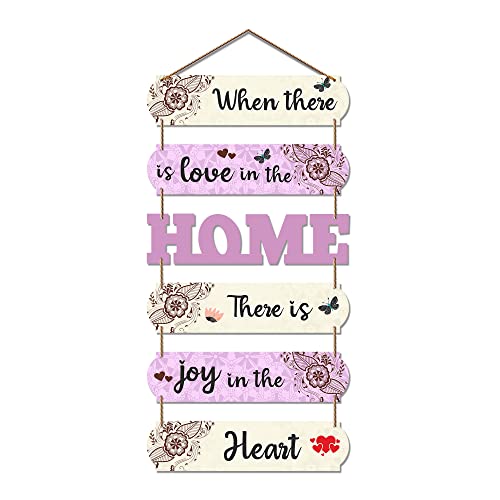Artvibes When There Is Love In The Home Decorative Wall Art MDF Wooden Wall Hanger for Home | Decor Hanging Ornaments | Modern Decor Items | Wall Poster | Artworks Hangings | Unique Gift (WH_6606N) - Image 1