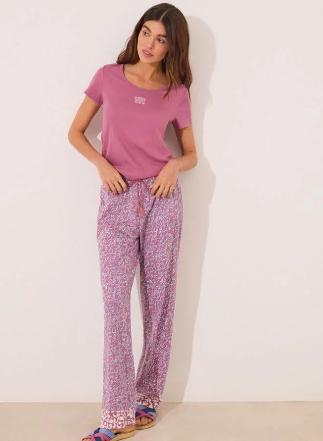 women'secret Pink cotton short sleeve sleeved pyjamas
