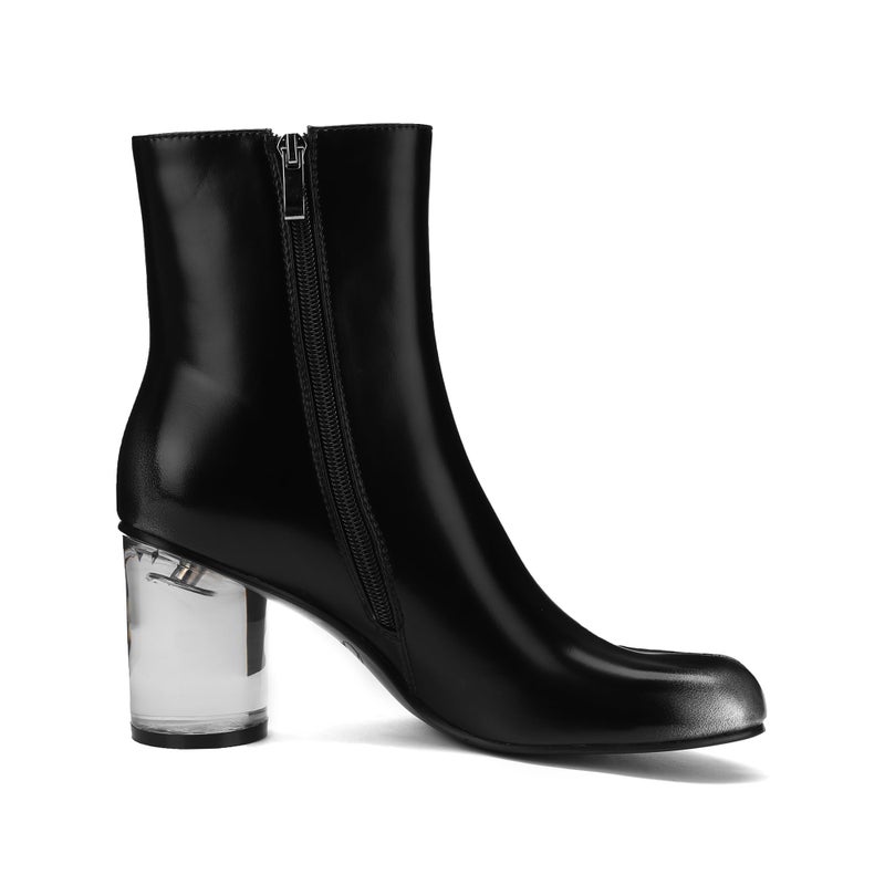 Cuctos Split Toe Women Clear Block Heels Ankle Boots Chunky High Heels Booties Tabi Zipper Side Short Boots - Image 4
