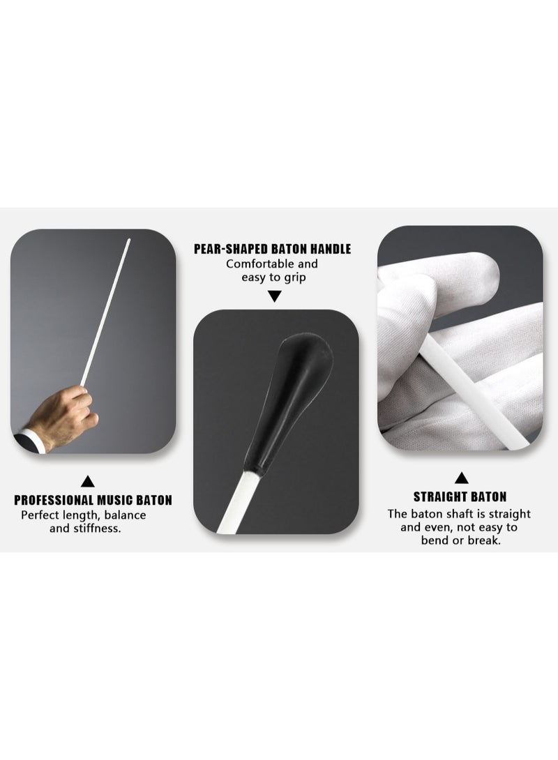 2 Pcs 15" Conducting Baton, Pear Shaped ABS Handle, Black - Image 4