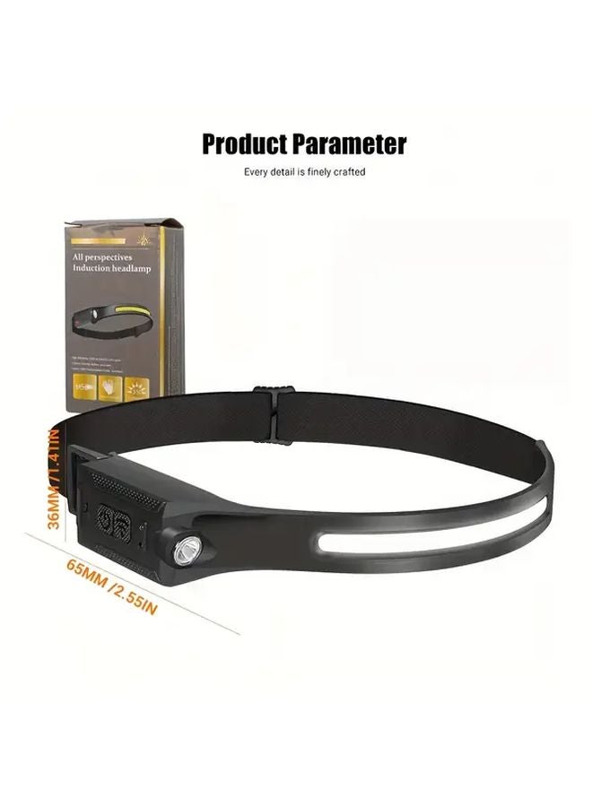 LED Motion Sensing Headlamp USB Rechargeable Adjustable Brightness Red Light For Camping - Image 3