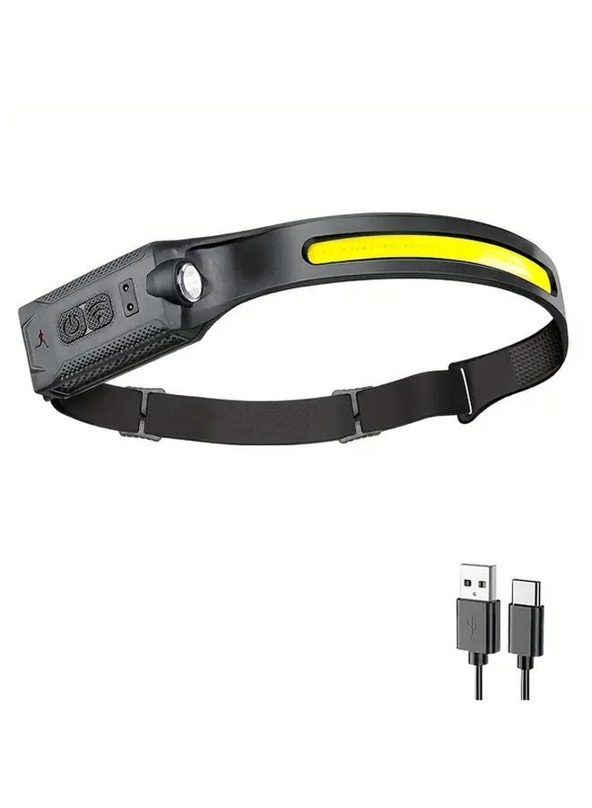 LED Motion Sensing Headlamp USB Rechargeable Adjustable Brightness Red Light For Camping - Image 1