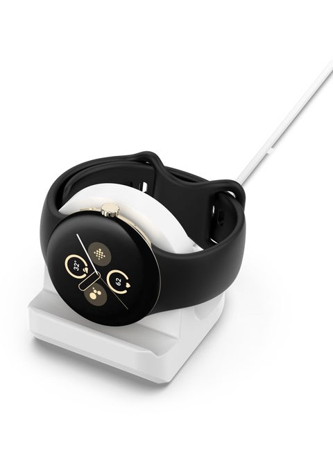 Charger Dock Compatible with Google Pixel Watch 2 Portable Silicone Stand Charging Station for Google Pixel Watch 2 Accessories (White)