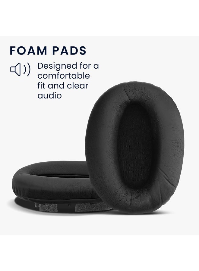kwmobile 2X Earpads for Sony MDR-1000X / WH-1000XM2 - PU Leather Replacement Ear Pads for Over-Ear Headphones - Black - Image 3