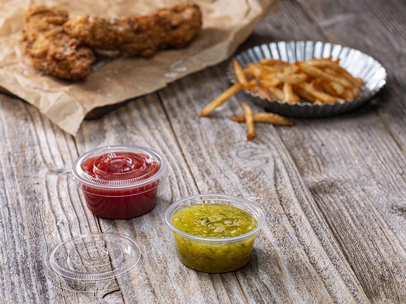 Green Direct Green Direct 2 oz. Disposable Small Plastic Containers with Lids - Portion Condiment Containers for Jello Shots  Sauces  Dressings & Meal Prep  Pack of 200  - Image 4