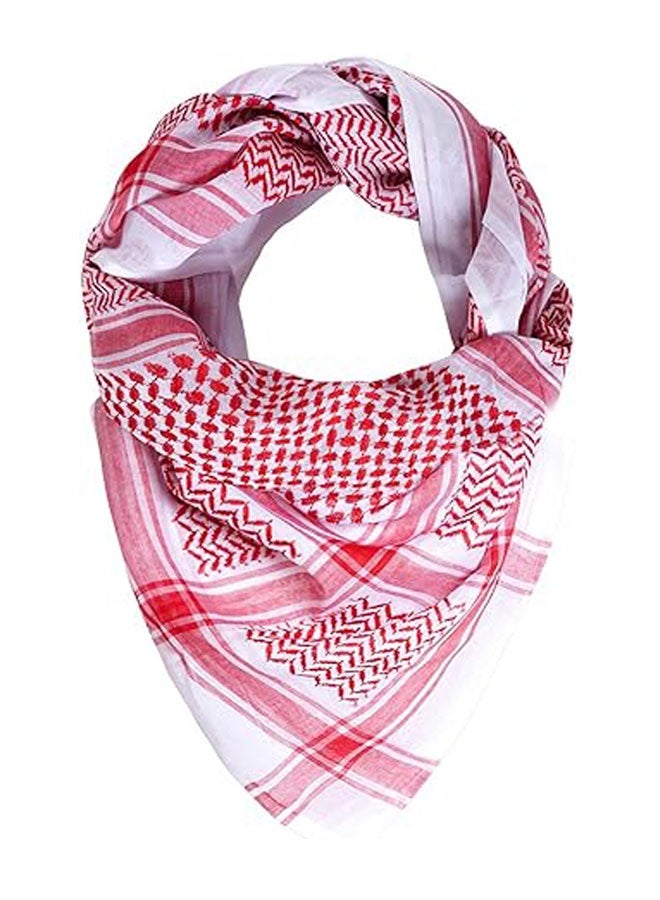 وهاواي Head Wrap Scarf Arabic Turban Tactical Desert Neck Headwear Wrap for Men Women, Arab Scarf in Red Check 140X140cm - Image 5