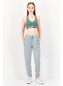 SKECHERS Women Brand Logo Padded Sports Bra, Sage Green  - Image 2
