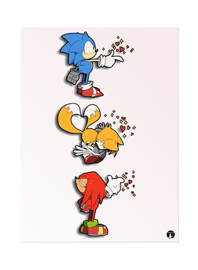 RKN Video Game Sonic Metal Plate Poster Multicolor 15x20centimeter